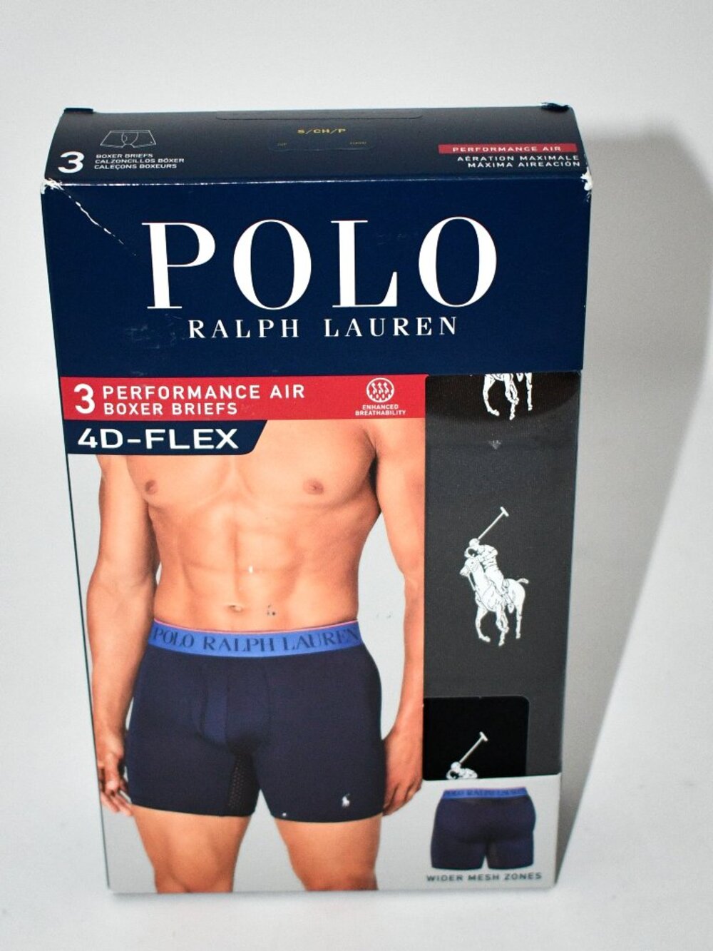 Polo Ralph Lauren 4D Flex Perf Air Box Briefs BLACK Size: SM L5BBP3RP01 NWT